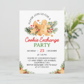 Uitnodiging voor kerstkoekjesuitwisseling (Staand voorkant)