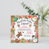 Uitnodiging voor kerstkoekjesuitwisseling (Staand voorkant)