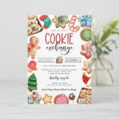 Uitnodiging voor kerstkoekjesuitwisseling (Staand voorkant)