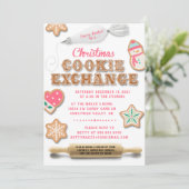 Uitnodiging voor kerstkoekjesuitwisseling (Staand voorkant)