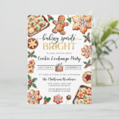 Uitnodiging voor kerstkoekjesuitwisseling (Staand voorkant)