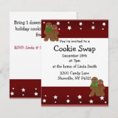 Uitnodiging voor kerstkoekjeswisselaar (Voorkant / Achterkant)