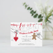Uitnodiging voor kerstkoekjeswisselaar (Staand voorkant)
