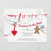 Uitnodiging voor kerstkoekjeswisselaar (Voorkant / Achterkant)
