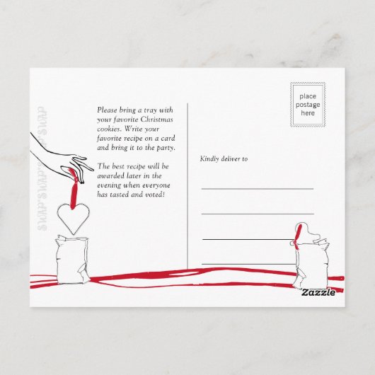 Uitnodiging voor kerstkoekjeswisselaar (Achterkant)