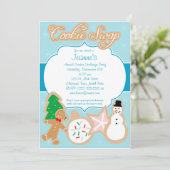 Uitnodiging voor kerstkoekjeswisselaar (Staand voorkant)