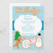 Uitnodiging voor kerstkoekjeswisselaar (Voorkant / Achterkant)