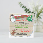 Uitnodiging voor kerstkoekjeswisselaar (Staand voorkant)