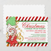 Uitnodiging voor kerstkoekjeswisselaar (Voorkant / Achterkant)