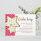 Uitnodiging voor kerstkoekjeswisselaar (Staand voorkant)