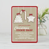 Uitnodiging voor kerstkoekjeswisselaar (nuetral) (Staand voorkant)