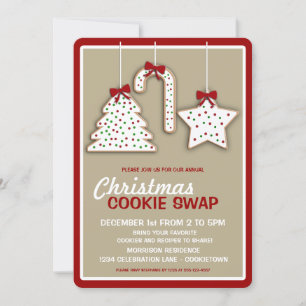 Uitnodiging voor kerstkoekjeswisselaar (nuetral)