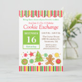 Uitnodiging voor kerstkoekruil met gemberkoek (Staand voorkant)