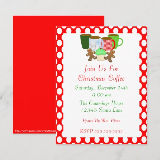 Uitnodiging voor kerstkoffie (Voorkant / Achterkant)