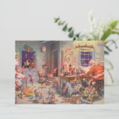 Uitnodiging voor Kerstman en Elfen (Staand voorkant)