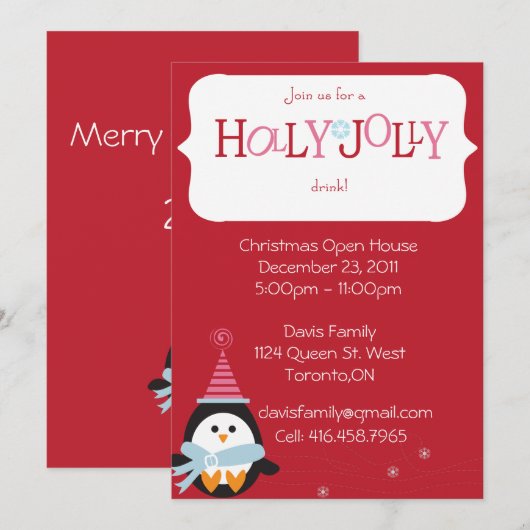 Uitnodiging voor kerstmis (Voorkant / Achterkant)