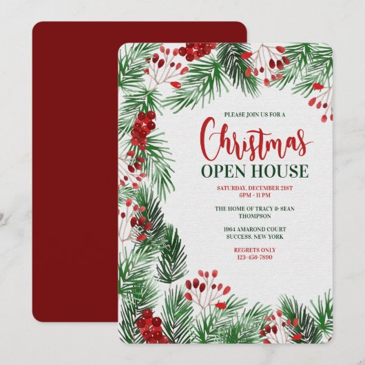 Uitnodiging voor kerstmis (Voorkant / Achterkant)