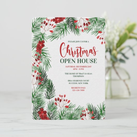 Uitnodiging voor kerstmis (Staand voorkant)