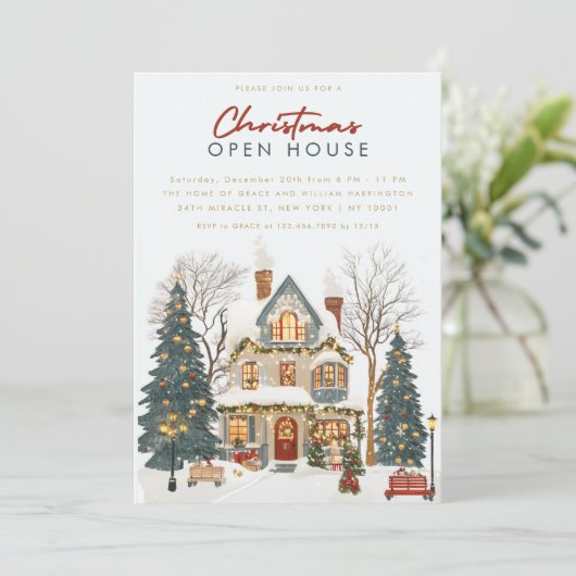 Uitnodiging voor kerstmis (Staand voorkant)