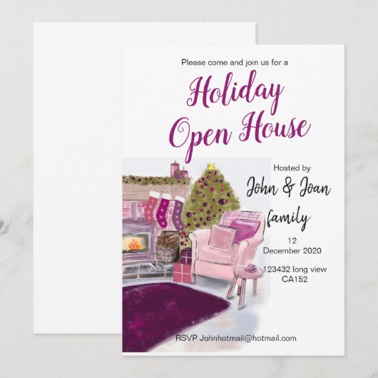 Uitnodiging voor kerstmis (Voorkant / Achterkant)