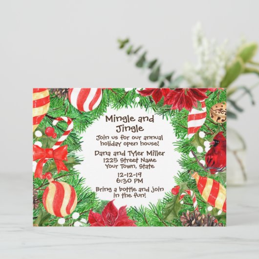 Uitnodiging voor kerstmis (Staand voorkant)