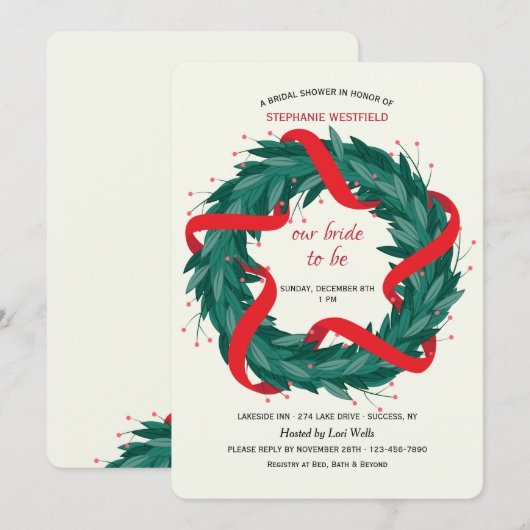 Uitnodiging voor kerstmis (Voorkant / Achterkant)