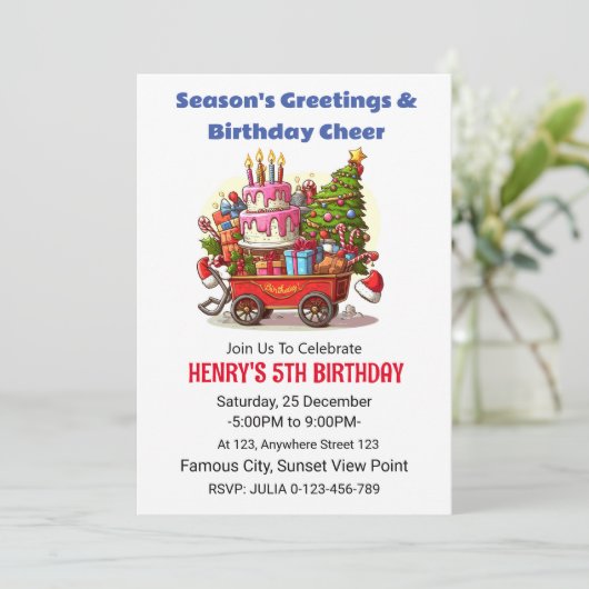 Uitnodiging voor Kerstmis (Staand voorkant)