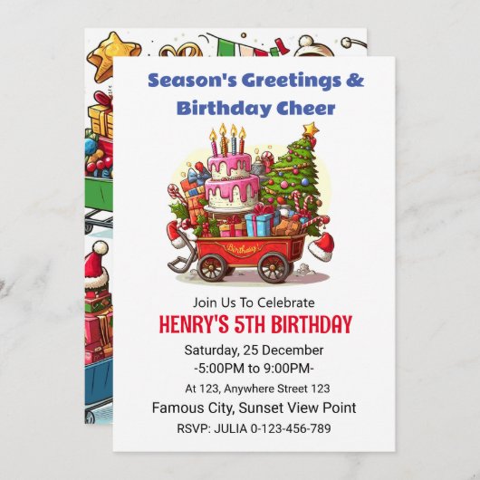 Uitnodiging voor Kerstmis (Voorkant / Achterkant)