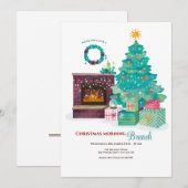 Uitnodiging voor kerstmis Brunch (Voorkant / Achterkant)