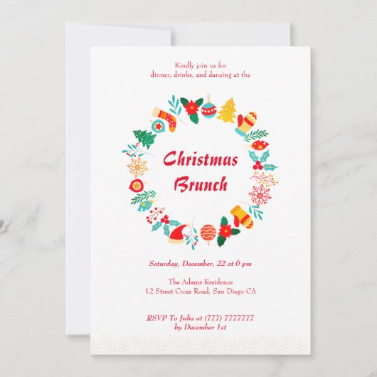 Uitnodiging voor kerstmis Brunch (Voorkant)