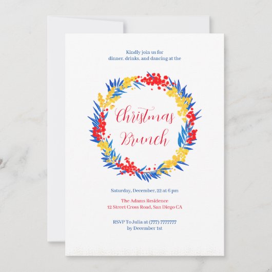 Uitnodiging voor kerstmis Brunch (Voorkant)