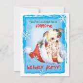 Uitnodiging voor kerstmis Chinese Crested (Voorkant)