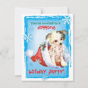 Uitnodiging voor kerstmis Chinese Crested
