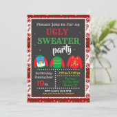Uitnodiging voor Kerstmis door een Ugly sweater pa (Staand voorkant)
