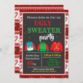 Uitnodiging voor Kerstmis door een Ugly sweater pa (Voorkant / Achterkant)
