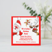 Uitnodiging voor kerstmis en rendieren (Staand voorkant)