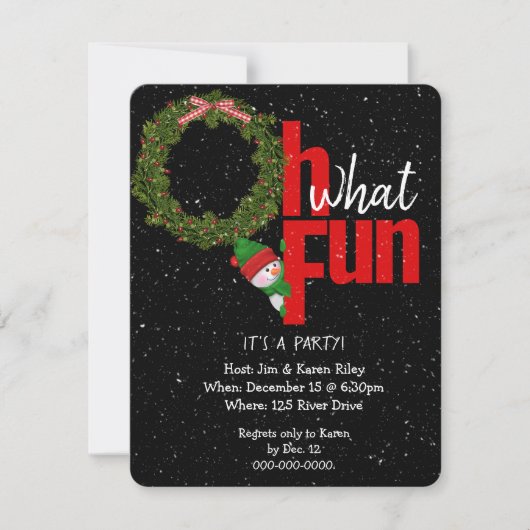 Uitnodiging voor kerstmis en sneeuwpopening (Voorkant)