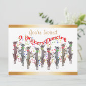 Uitnodiging voor kerstmis Goats Caroling (Staand voorkant)