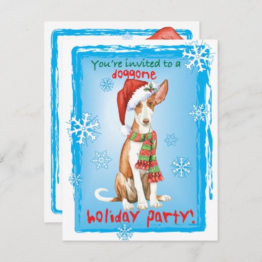 Uitnodiging voor kerstmis Ibizan Hound (Voorkant / Achterkant)