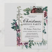 Uitnodiging voor kerstmis in Botanical Corporate (Voorkant / Achterkant)