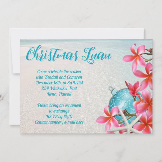 Uitnodiging voor Kerstmis in Hawaiian (Voorkant)