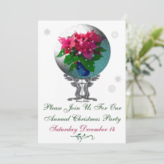 Uitnodiging voor Kerstmis in Snowglobe (Staand voorkant)