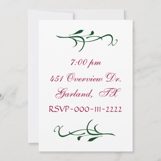 Uitnodiging voor Kerstmis in Snowglobe (Achterkant)