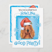 Uitnodiging voor kerstmis Irish Setter (Voorkant / Achterkant)