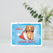 Uitnodiging voor kerstmis Longhaire Dachshund (Staand voorkant)