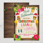 Uitnodiging voor Kerstmis Luau (Voorkant / Achterkant)
