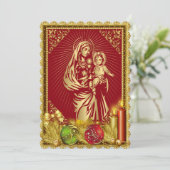 Uitnodiging voor kerstmis-massatiekerk aanpasbaar (Staand voorkant)