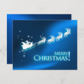 Uitnodiging voor Kerstmis met blauw Slaapblauw (Voorkant / Achterkant)