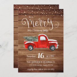  uitnodiging voor kerstmis met Red Truck