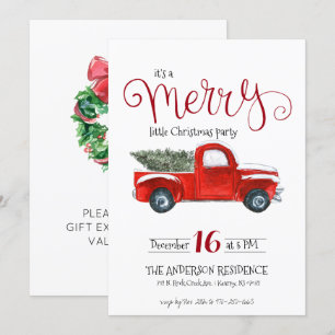  uitnodiging voor kerstmis met Red Truck